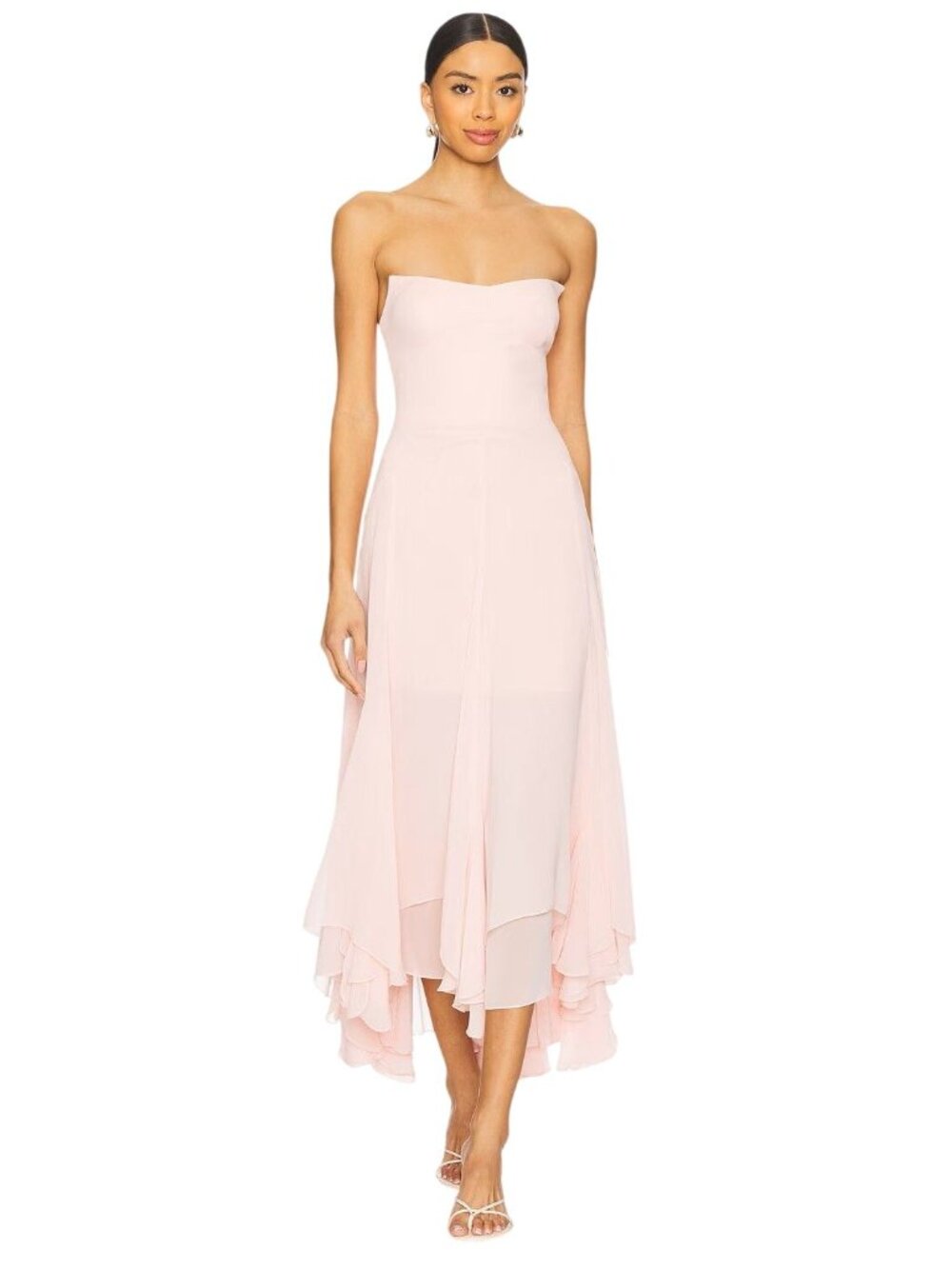 Amanda Uprichard Monterey Dress in Mochi Small New Womens Pink Midi Cocktail